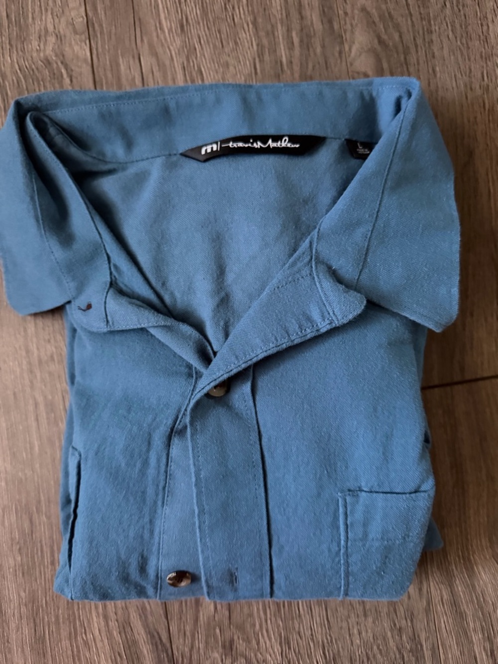 Blue long -Sleeve Button Shirt with Pocket